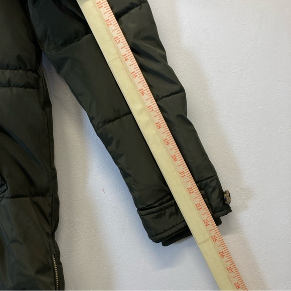 Orolay Down Puffer Jacket Womens Small Green Hooded Long Full Zip Snap Pockets - Picture 8 of 15